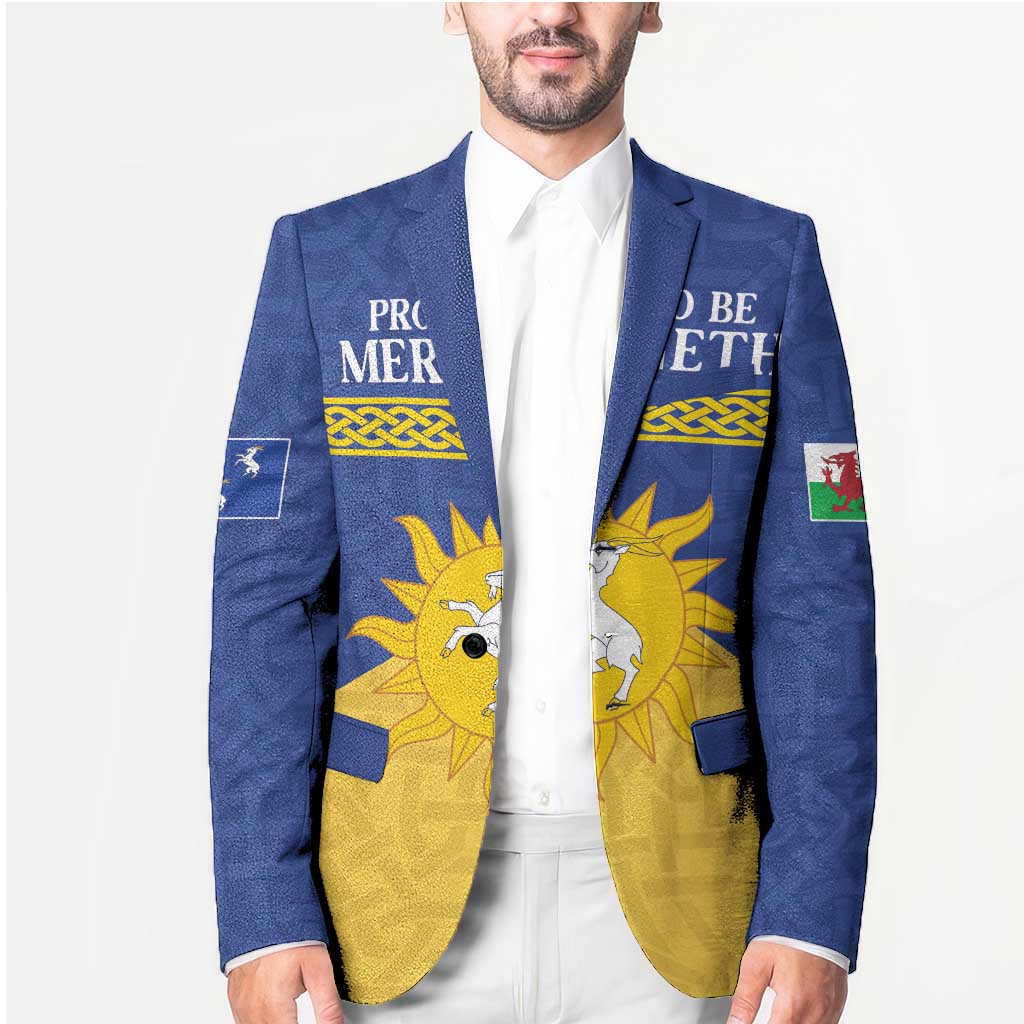 Personalized Merionethshire Wales Blazer Celtic Sun and Goat Design - Wonder Print Shop