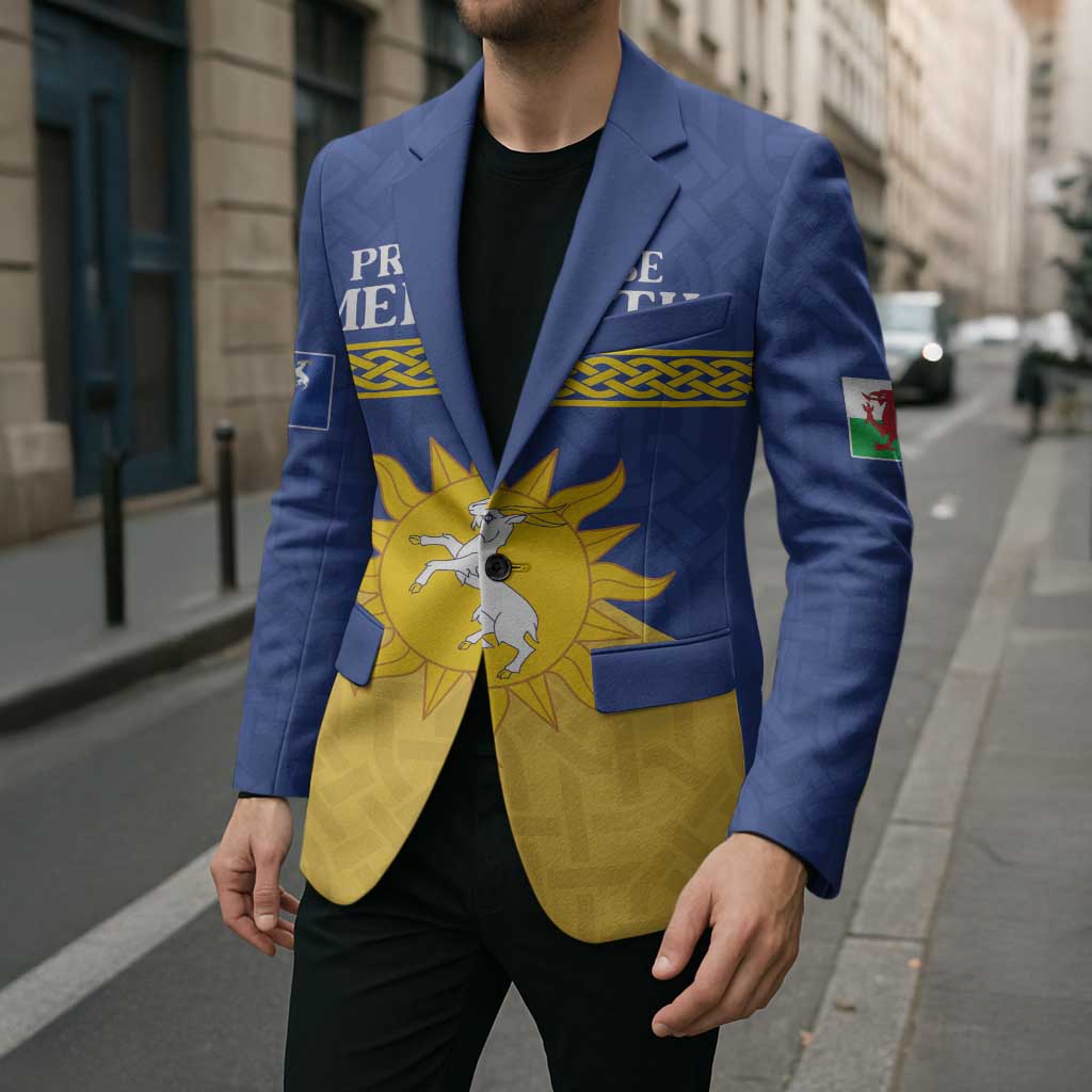 Personalized Merionethshire Wales Blazer Celtic Sun and Goat Design - Wonder Print Shop