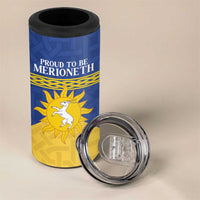 Personalized Merionethshire Wales 4 in 1 Can Cooler Tumbler Celtic Sun and Goat Design - Wonder Print Shop