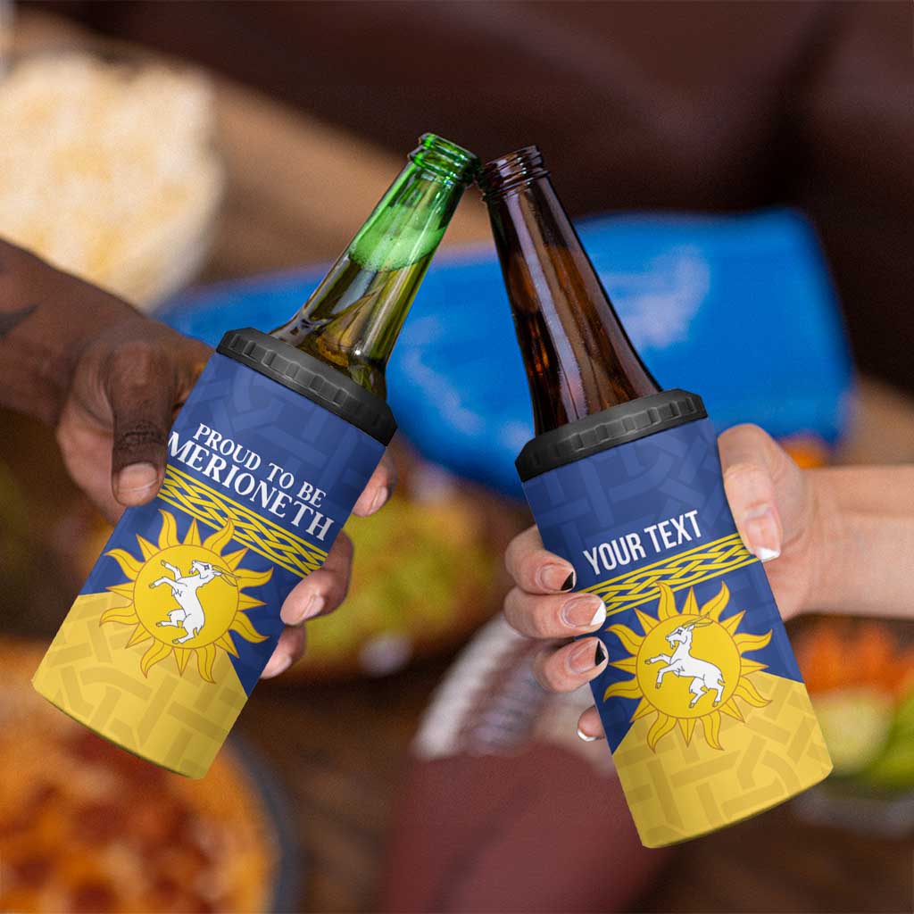 Personalized Merionethshire Wales 4 in 1 Can Cooler Tumbler Celtic Sun and Goat Design - Wonder Print Shop