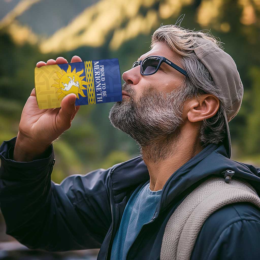 Personalized Merionethshire Wales 4 in 1 Can Cooler Tumbler Celtic Sun and Goat Design - Wonder Print Shop