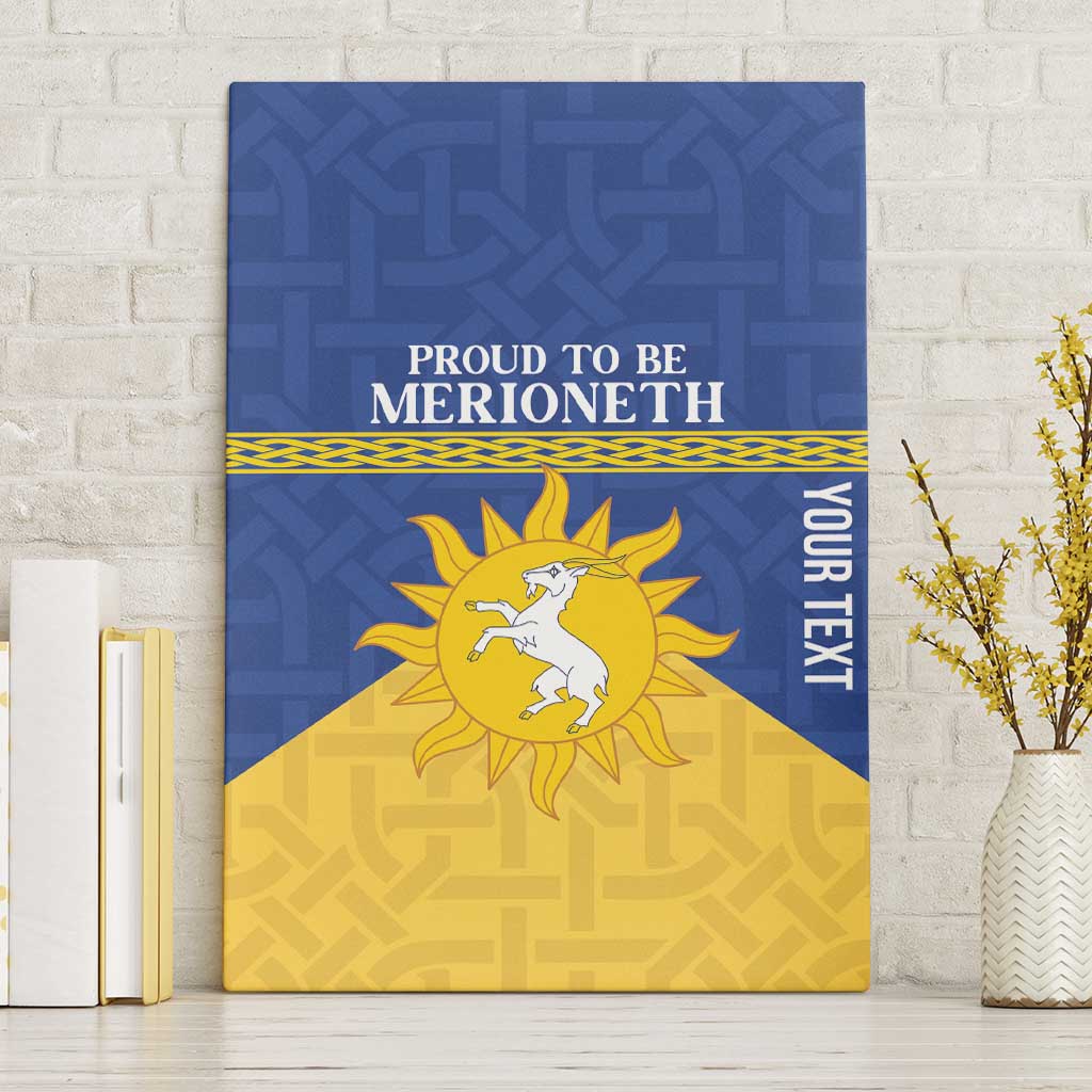 Personalized Merionethshire Wales Canvas Wall Art Celtic Sun and Goat Design - Wonder Print Shop