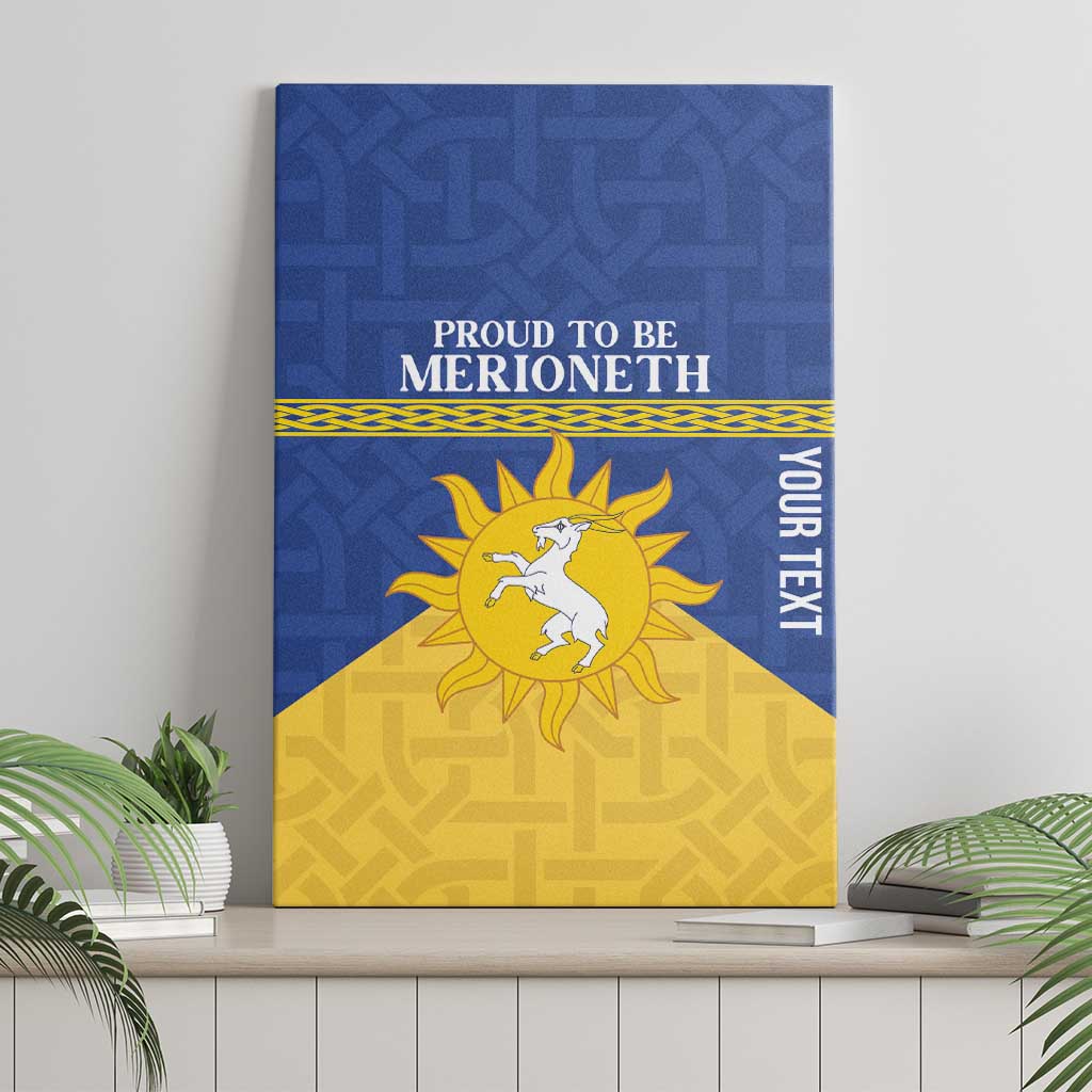 Personalized Merionethshire Wales Canvas Wall Art Celtic Sun and Goat Design - Wonder Print Shop