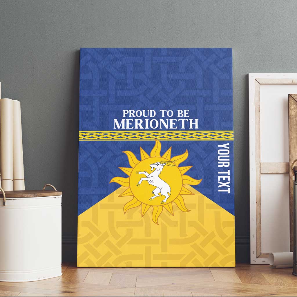 Personalized Merionethshire Wales Canvas Wall Art Celtic Sun and Goat Design - Wonder Print Shop