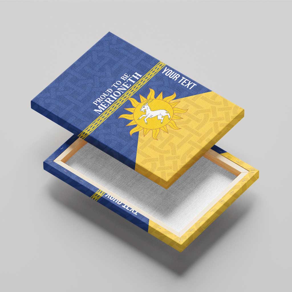 Personalized Merionethshire Wales Canvas Wall Art Celtic Sun and Goat Design - Wonder Print Shop