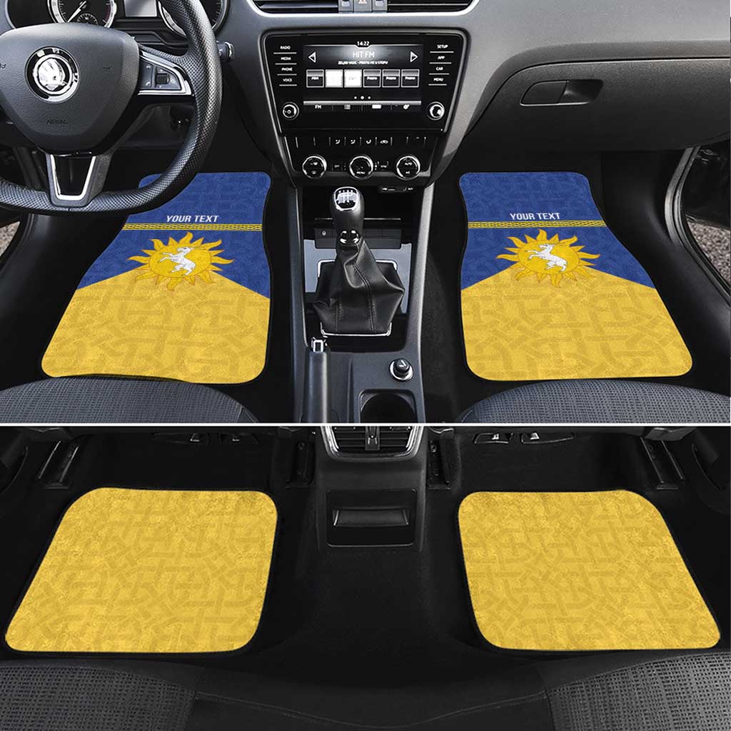 Personalized Merionethshire Wales Car Mats Celtic Sun and Goat Design - Wonder Print Shop