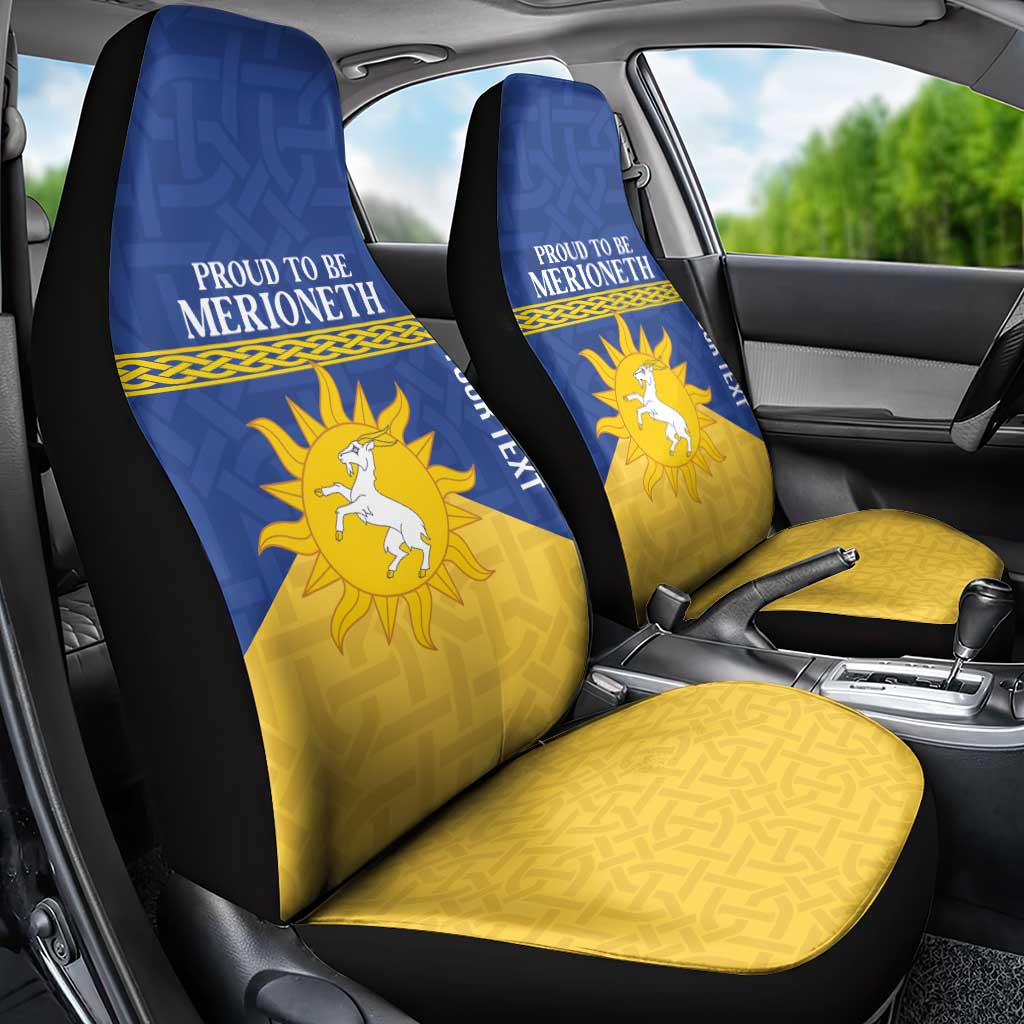 Personalized Merionethshire Wales Car Seat Cover Celtic Sun and Goat Design - Wonder Print Shop