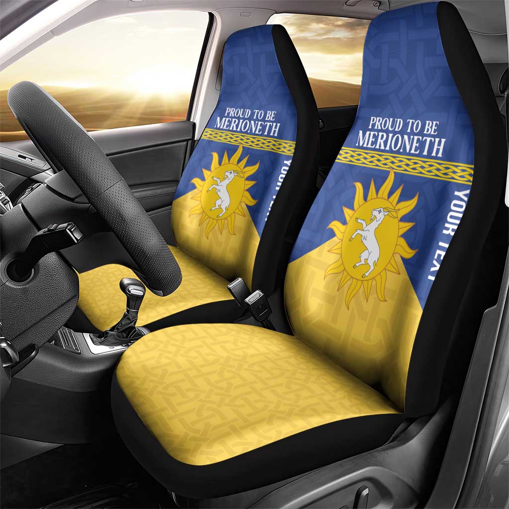 Personalized Merionethshire Wales Car Seat Cover Celtic Sun and Goat Design - Wonder Print Shop