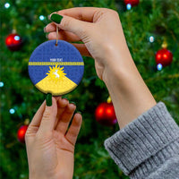 Personalized Merionethshire Wales Ceramic Ornament Celtic Sun and Goat Design - Wonder Print Shop