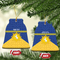 Personalized Merionethshire Wales Ceramic Ornament Celtic Sun and Goat Design - Wonder Print Shop