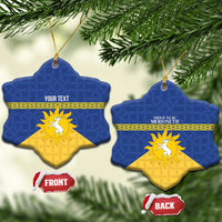 Personalized Merionethshire Wales Ceramic Ornament Celtic Sun and Goat Design - Wonder Print Shop