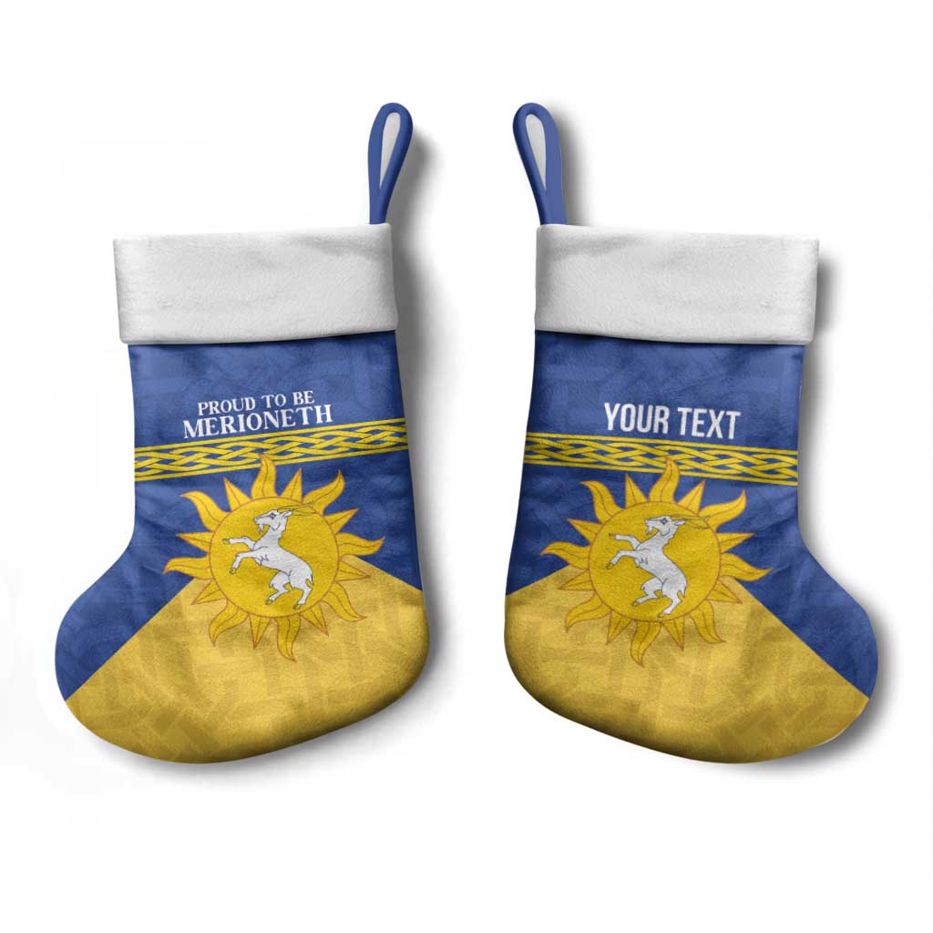 Personalized Merionethshire Wales Christmas Stocking Celtic Sun and Goat Design - Wonder Print Shop