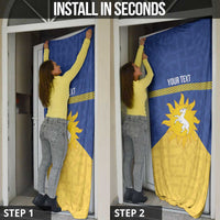 Personalized Merionethshire Wales Door Cover Celtic Sun and Goat Design - Wonder Print Shop