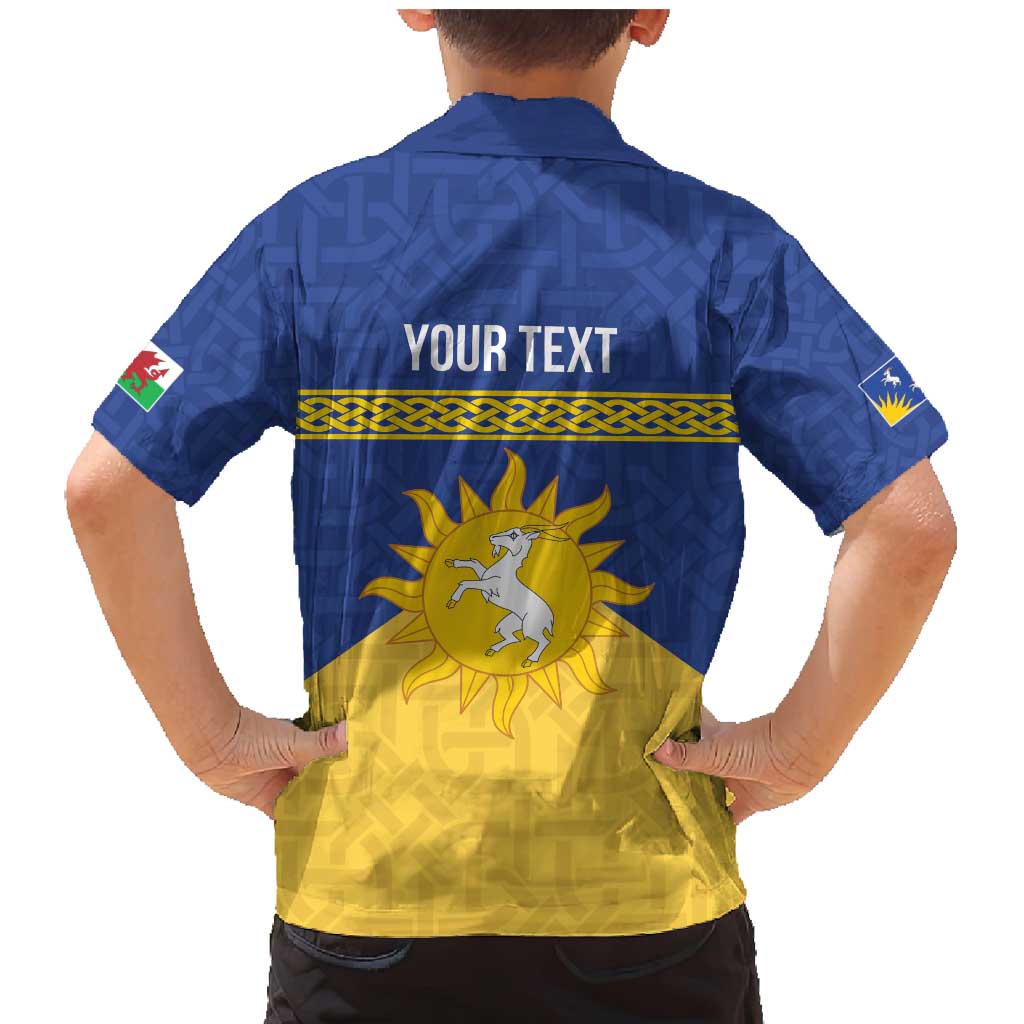 Personalized Merionethshire Wales Family Matching Mermaid Dress and Hawaiian Shirt Celtic Sun and Goat Design - Wonder Print Shop