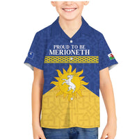 Personalized Merionethshire Wales Family Matching Mermaid Dress and Hawaiian Shirt Celtic Sun and Goat Design - Wonder Print Shop
