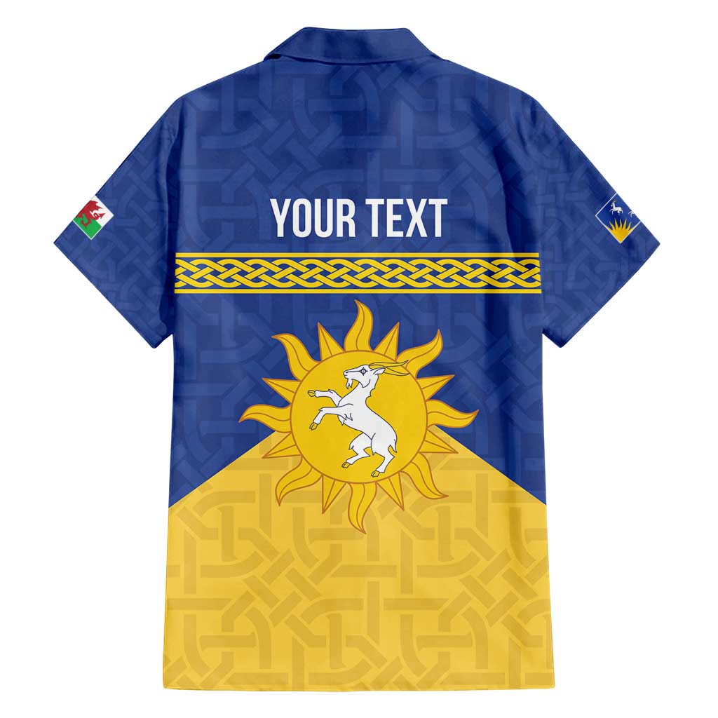 Personalized Merionethshire Wales Family Matching Off Shoulder Maxi Dress and Hawaiian Shirt Celtic Sun and Goat Design - Wonder Print Shop