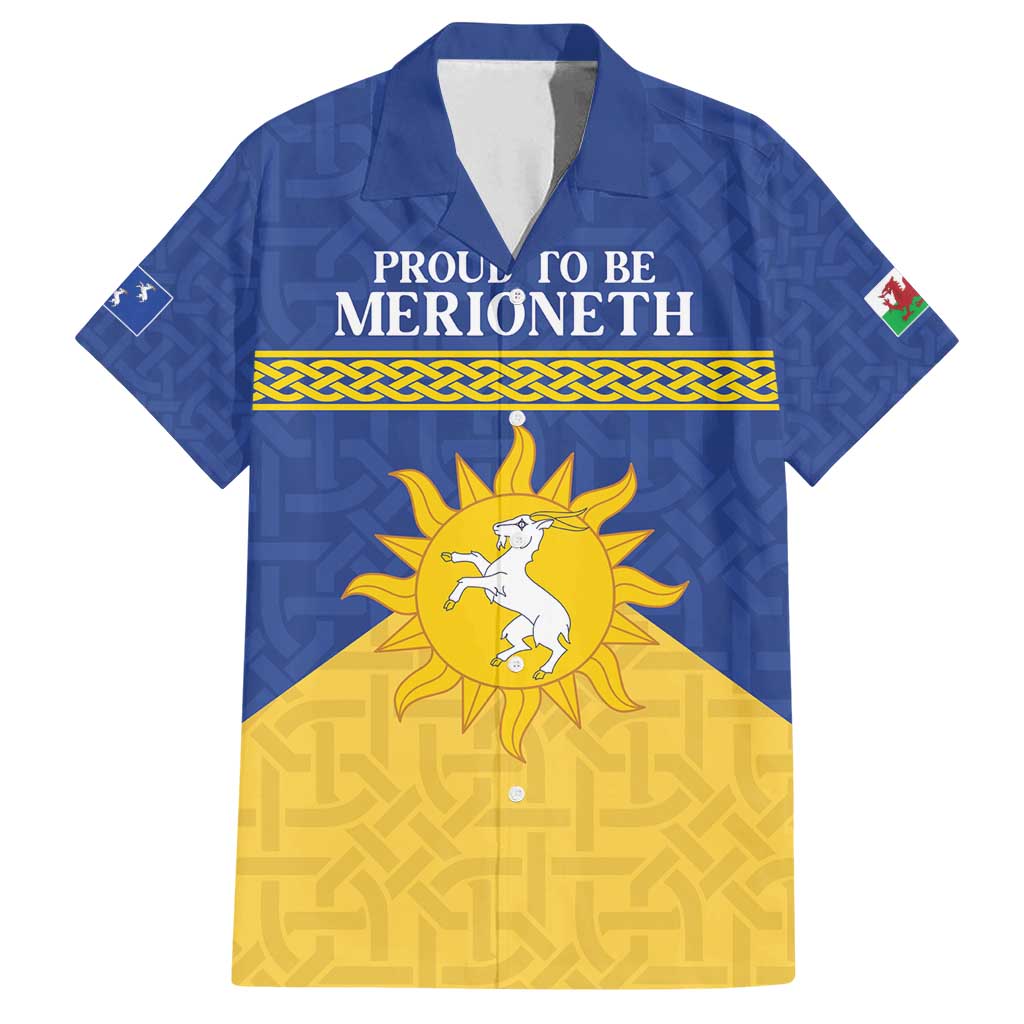 Personalized Merionethshire Wales Family Matching Off Shoulder Short Dress and Hawaiian Shirt Celtic Sun and Goat Design - Wonder Print Shop