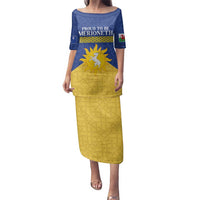 Personalized Merionethshire Wales Family Matching Puletasi and Hawaiian Shirt Celtic Sun and Goat Design - Wonder Print Shop