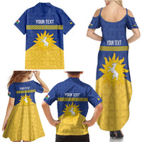 Personalized Merionethshire Wales Family Matching Summer Maxi Dress and Hawaiian Shirt Celtic Sun and Goat Design - Wonder Print Shop