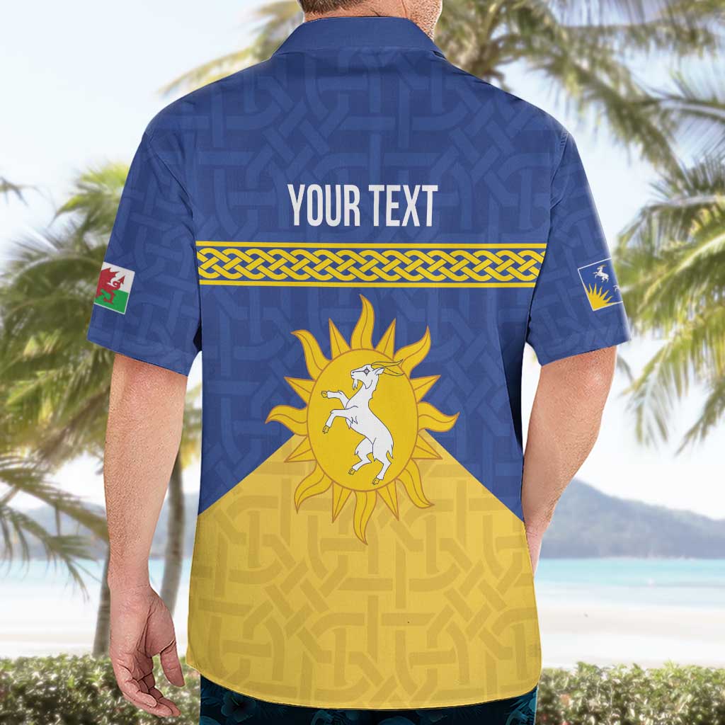 Personalized Merionethshire Wales Hawaiian Shirt Celtic Sun and Goat Design - Wonder Print Shop