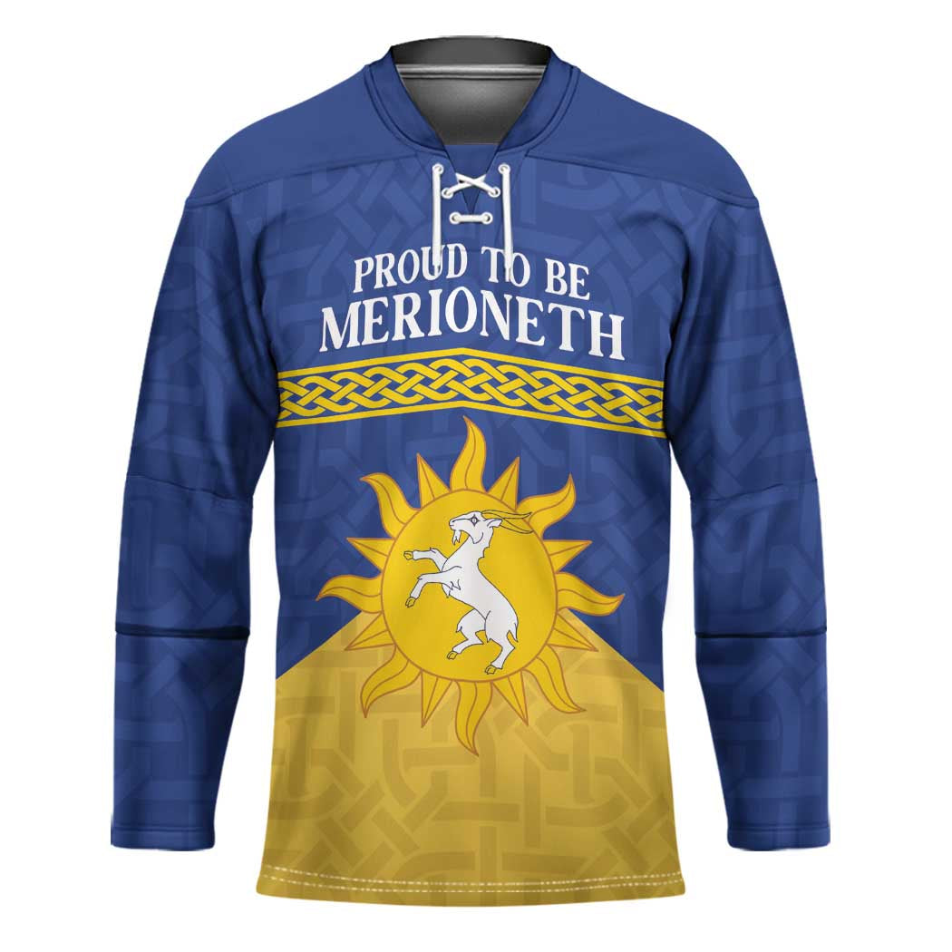 Personalized Merionethshire Wales Hockey Jersey Celtic Sun and Goat Design - Wonder Print Shop