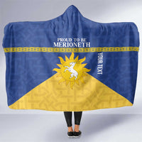 Personalized Merionethshire Wales Hooded Blanket Celtic Sun and Goat Design - Wonder Print Shop