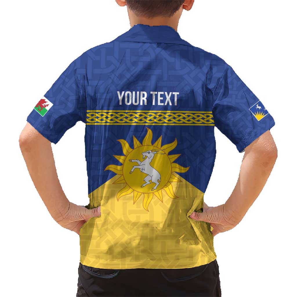 Personalized Merionethshire Wales Kid Hawaiian Shirt Celtic Sun and Goat Design - Wonder Print Shop