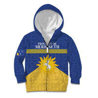 Personalized Merionethshire Wales Kid Hoodie Celtic Sun and Goat Design - Wonder Print Shop