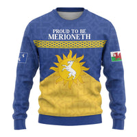 Personalized Merionethshire Wales Ugly Christmas Sweater Celtic Sun and Goat Design - Wonder Print Shop