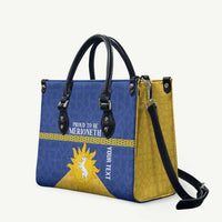 Personalized Merionethshire Wales Leather Bag Celtic Sun and Goat Design - Wonder Print Shop