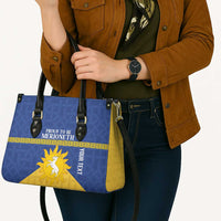 Personalized Merionethshire Wales Leather Bag Celtic Sun and Goat Design - Wonder Print Shop