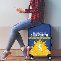 Personalized Merionethshire Wales Luggage Cover Celtic Sun and Goat Design - Wonder Print Shop