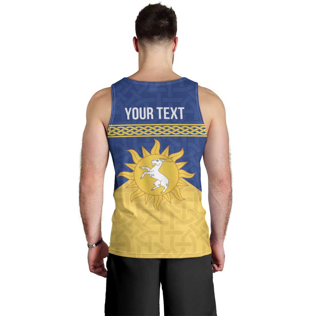 Personalized Merionethshire Wales Men Tank Top Celtic Sun and Goat Design - Wonder Print Shop