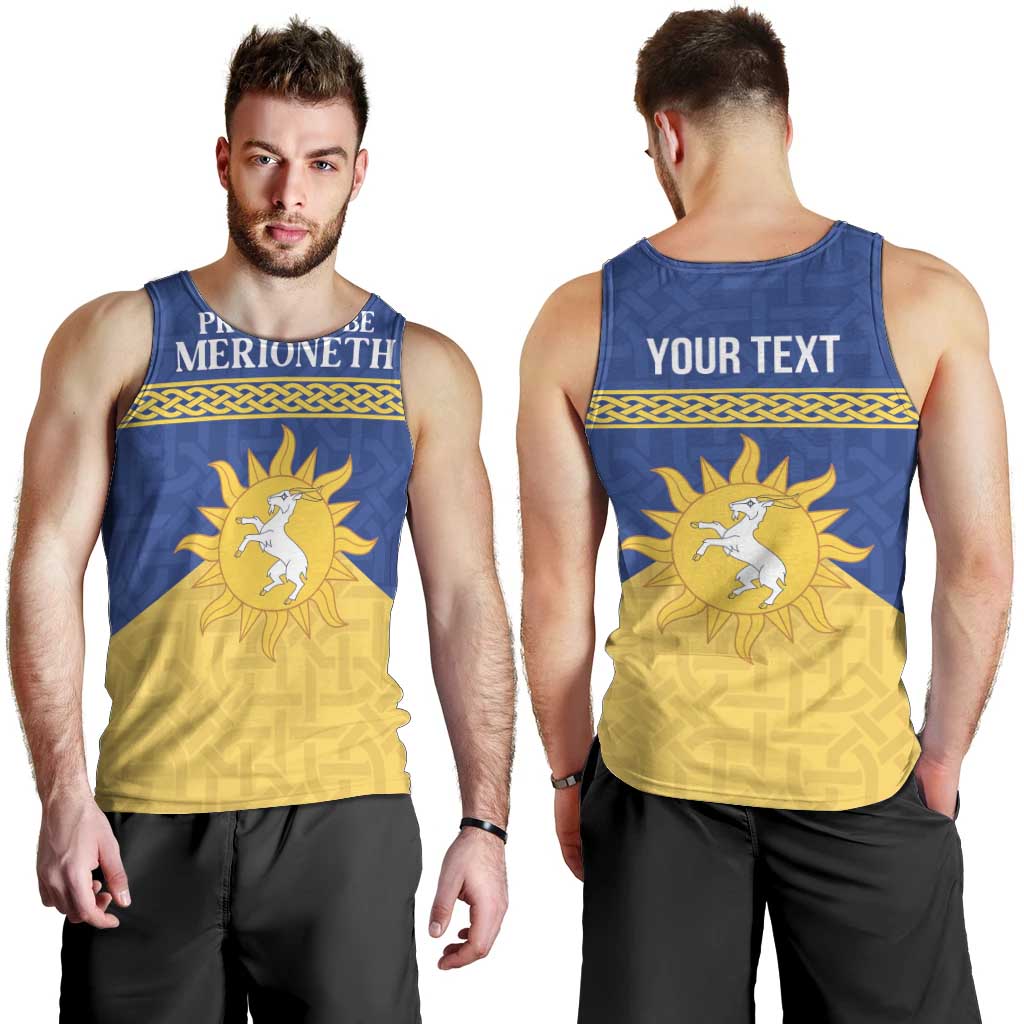 Personalized Merionethshire Wales Men Tank Top Celtic Sun and Goat Design - Wonder Print Shop