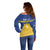 Personalized Merionethshire Wales Off Shoulder Sweater Celtic Sun and Goat Design - Wonder Print Shop