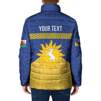 Personalized Merionethshire Wales Padded Jacket Celtic Sun and Goat Design - Wonder Print Shop