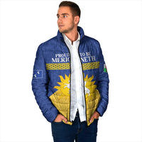 Personalized Merionethshire Wales Padded Jacket Celtic Sun and Goat Design - Wonder Print Shop