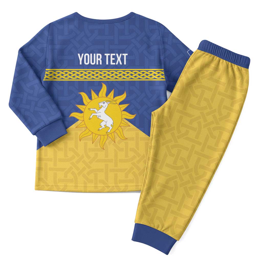 Personalized Merionethshire Wales Christmas Pajama Set Celtic Sun and Goat Design - Wonder Print Shop