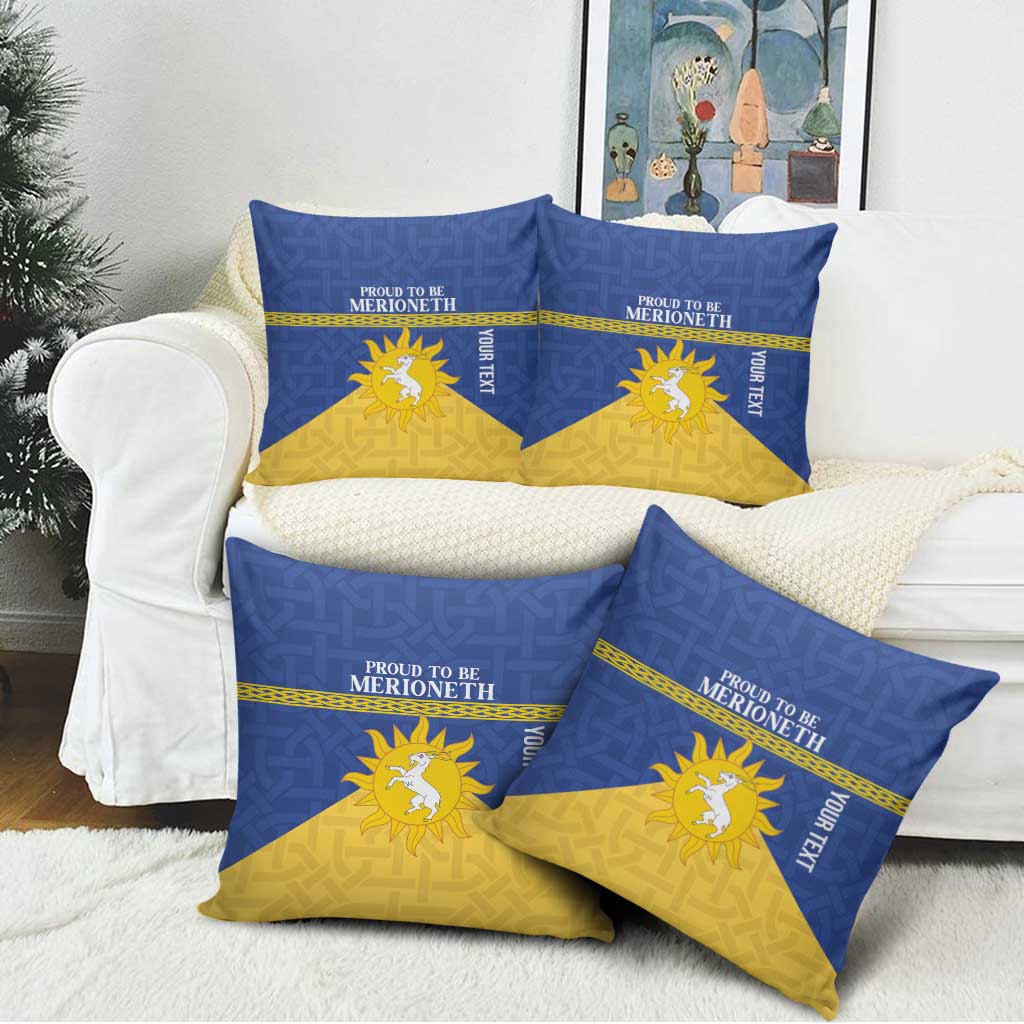 Personalized Merionethshire Wales Pillow Cover Celtic Sun and Goat Design - Wonder Print Shop