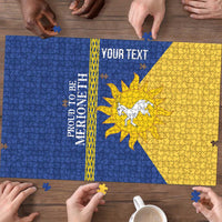 Personalized Merionethshire Wales Puzzle Celtic Sun and Goat Design - Wonder Print Shop