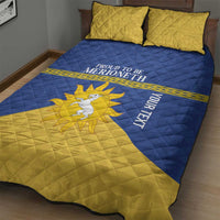 Personalized Merionethshire Wales Quilt Bed Set Celtic Sun and Goat Design - Wonder Print Shop
