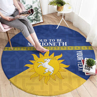 Personalized Merionethshire Wales Round Carpet Celtic Sun and Goat Design - Wonder Print Shop
