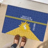 Personalized Merionethshire Wales Rubber Doormat Celtic Sun and Goat Design - Wonder Print Shop