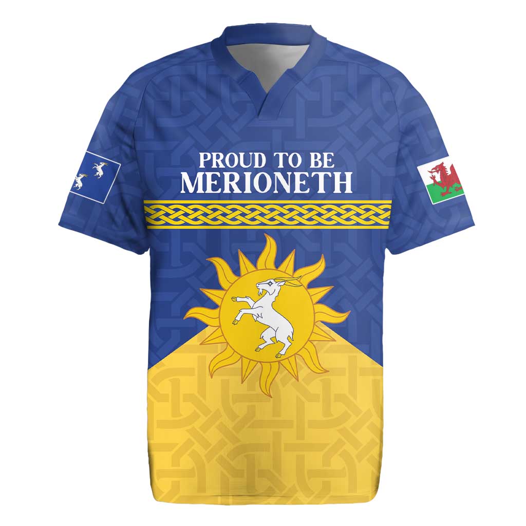 Personalized Merionethshire Wales Rugby Jersey Celtic Sun and Goat Design - Wonder Print Shop