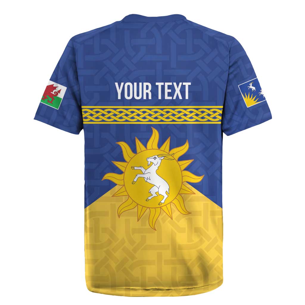 Personalized Merionethshire Wales Rugby Jersey Celtic Sun and Goat Design - Wonder Print Shop