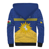 Personalized Merionethshire Wales Sherpa Hoodie Celtic Sun and Goat Design - Wonder Print Shop