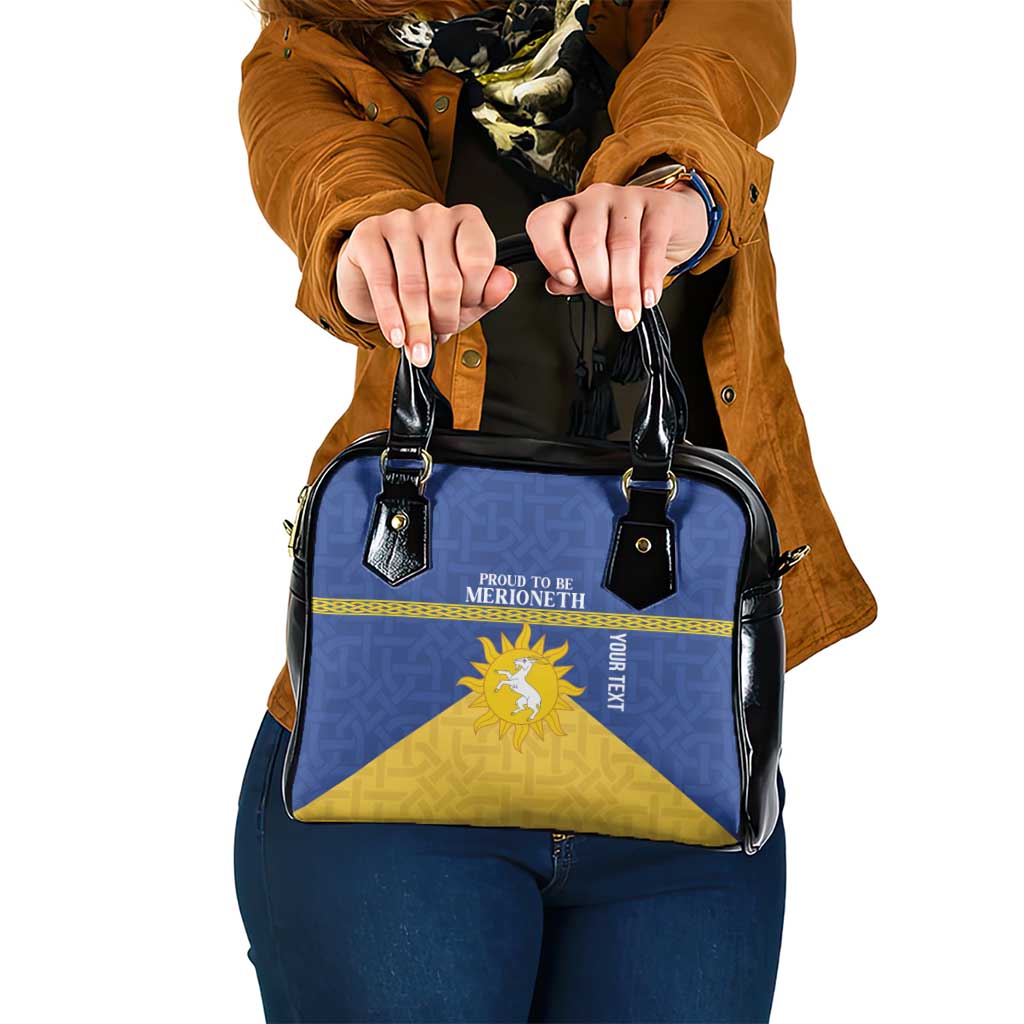 Personalized Merionethshire Wales Shoulder Handbag Celtic Sun and Goat Design - Wonder Print Shop
