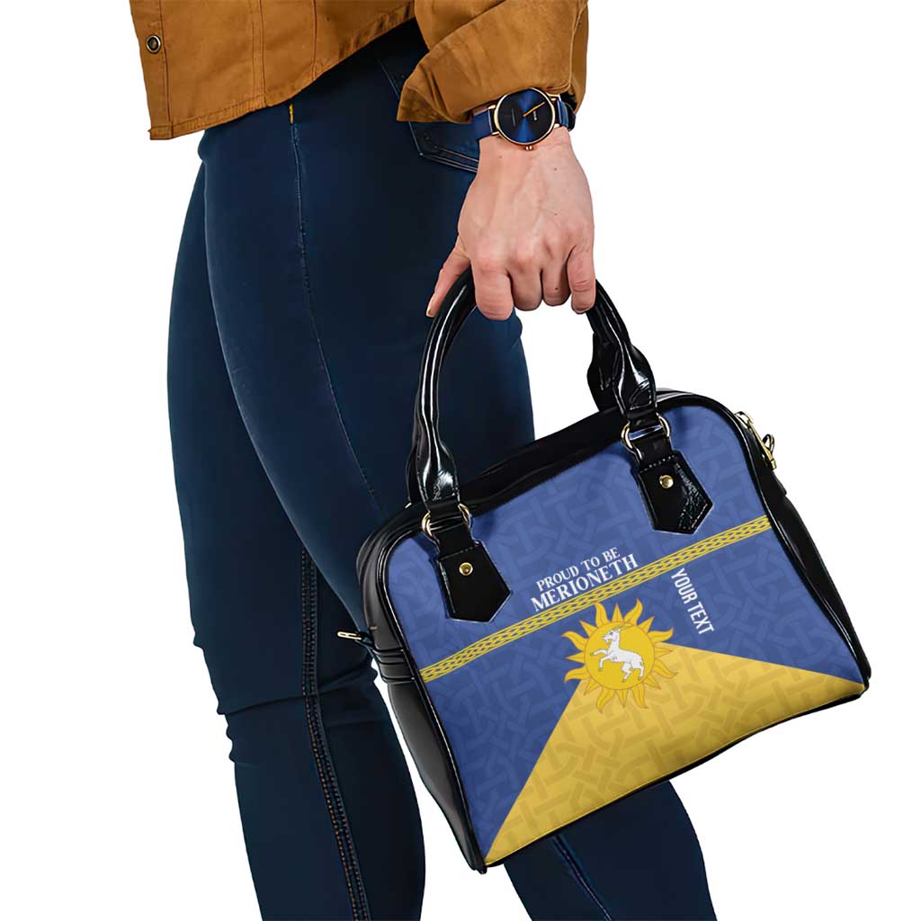 Personalized Merionethshire Wales Shoulder Handbag Celtic Sun and Goat Design - Wonder Print Shop