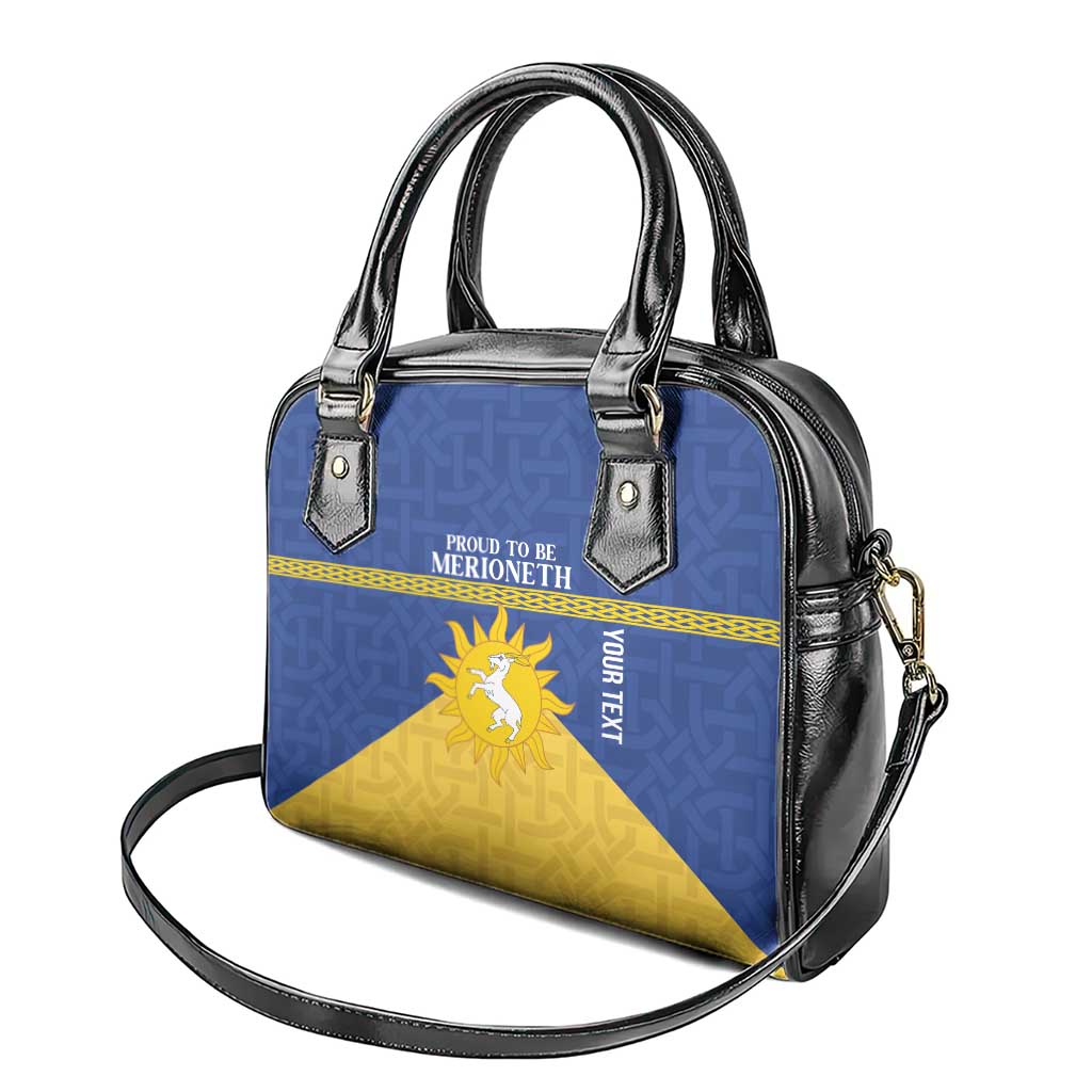 Personalized Merionethshire Wales Shoulder Handbag Celtic Sun and Goat Design - Wonder Print Shop