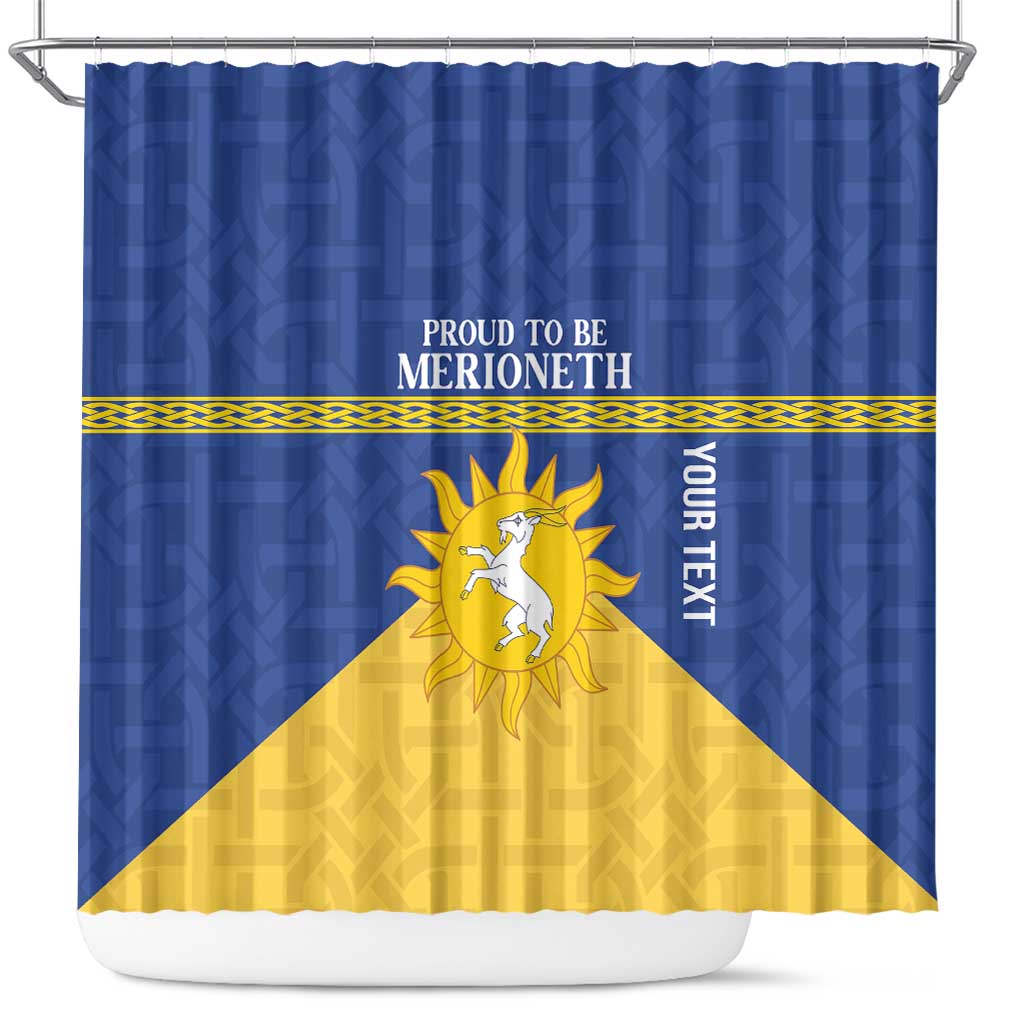 Personalized Merionethshire Wales Shower Curtain Celtic Sun and Goat Design - Wonder Print Shop